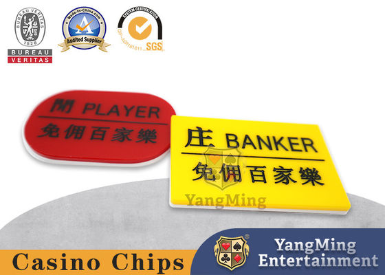 Nuevo Baccarat Casino Poker Tarjeta de apuestas Rojo Amarillo Jugador Acrílico Y Diseño del Banquero