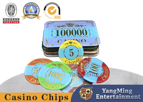 Baccarat Texas Chips contra la falsificación de cristal acrílico con chapa dorada de alta temperatura