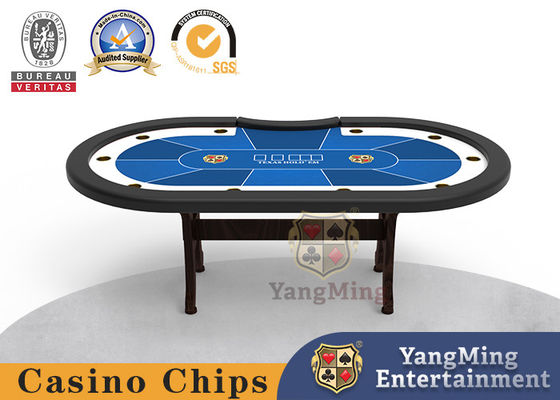 Mesa de torneos de póquer diseño personalizado Texas H-forma de las piernas de la mesa de madera maciza mesa de casino