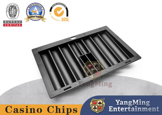 Una caja de fichas de plástico negro de marca nueva Texas Hold'em mesa de póquer mesa de juego de 6 fichas de cuadrícula flotante