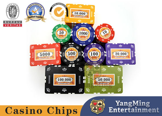 Nuevo diseño juego de cartas de mesa de casino fichas de juego de Texas Hold'Em anti-falsificación juego de fichas de juego