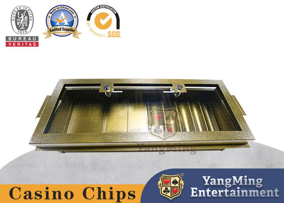 Caja de fichas de una sola capa de Baccarat Casino, cerradura de cinturón de hierro metálico, disco de código de fichas