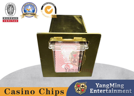Caja de regalos de tarjetas de póquer, juego de mesa de póquer de casino, metal 8 pares de caja de tarjetas de chatarra