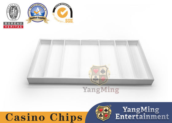 Caja de fichas de casino de escritorio de papel blanco acrílico de plástico Baccarat de mesa de póquer bandeja de fichas