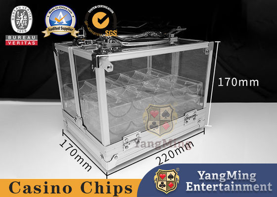 Baccarat Texas juego de mesa caja de fichas 600 piezas de aleación de aluminio con bloqueo portador de fichas