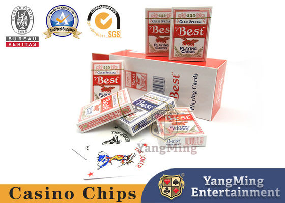 555 Red Blue Bee Poker Casino Baccarat Juego de mesa de Texas 280g Cartas de póquer de núcleo azul