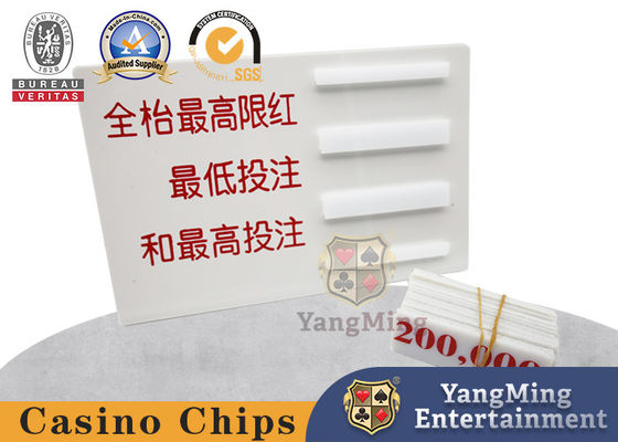 Baccarat Banker Player Limited Sign Tarjeta Roja Blanco Acrílico Plástico Juego de mesa de póquer personalizado