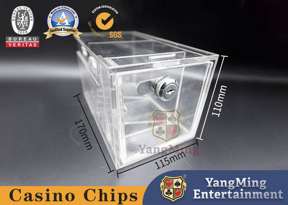 Baccarat Mesa de póquer de desecho Portador Acrílico Transparente 8 pares con cerradura Pin de la caja de tarjetas