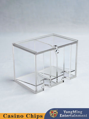 Caja de tarjetas de desecho personalizada para mesas de juego, caja de venta de tarjetas de póquer transparentes de acrílico