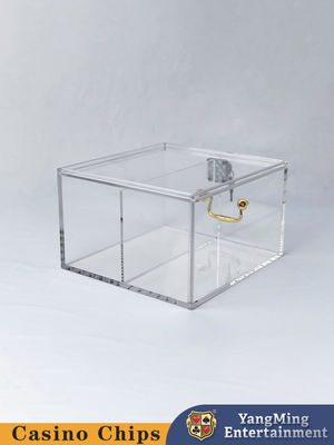 Cargador de fichas de póquer de dos compartimentos, caja de tarjetas de desecho de diseño acrílico transparente.