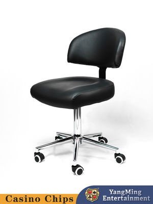 Silla de polea de metal negro, mesa de juego, silla de crupier con altura ajustable