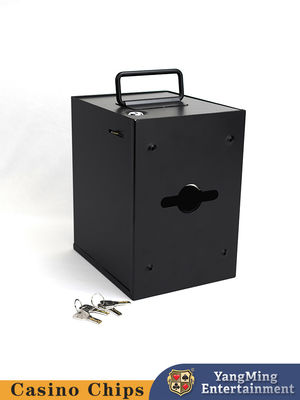 Caja de dinero de metal cuadrado negro, mesa de póquer de juego, hecha a medida con caja de propinas.