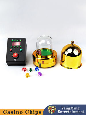 Taza de dados eléctricos personalizados, caja de control negro, tamaño de la mesa de póquer para el casino de oro brillante