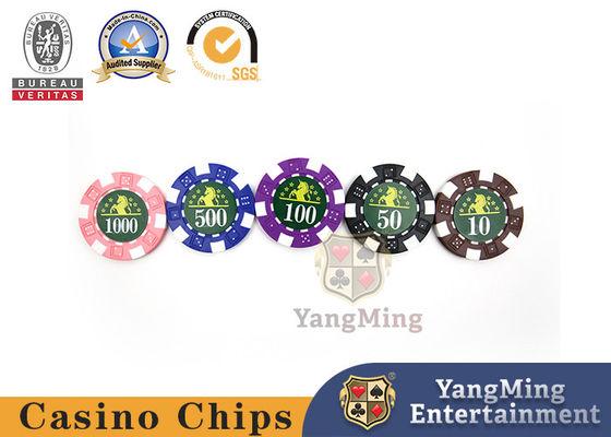 11.5g Texas BlackJack Clay Casino Poker plástico Chip Set With Mark And Case ULTRAVIOLETA