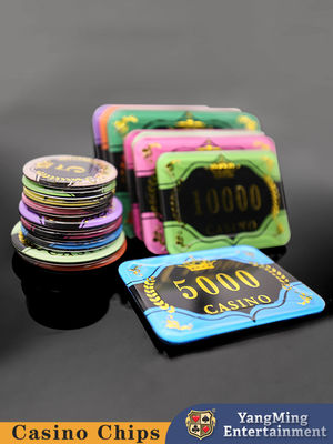 Texas Baccarat Table Casino Poker Chips Acrylic Gold Stamping Customized