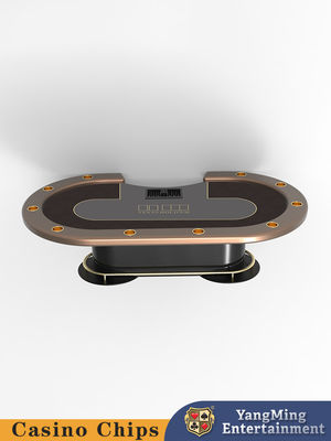 Deluxe personalizado para 10 personas Casino Entretenimiento Mesa de póquer Oval Trampolín de metal Mesa de póquer Texas Hold'em