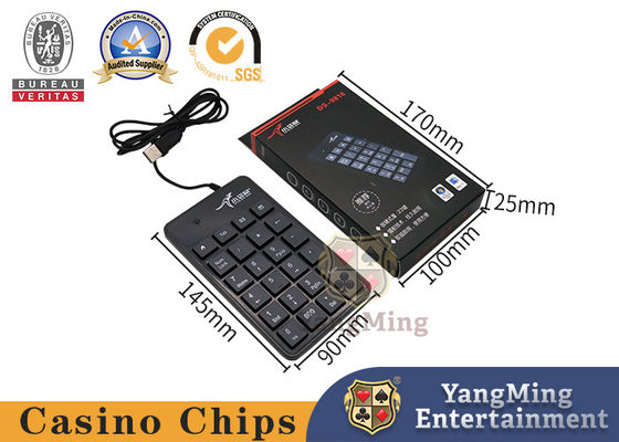 Teclado plástico del bacará del ABS negro con el cable del USB para la tabla del casino que juega