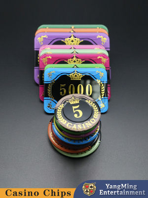 Corona del oído del trigo que broncea la luz UV de Chips Custom Purple del póker de acrílico del casino