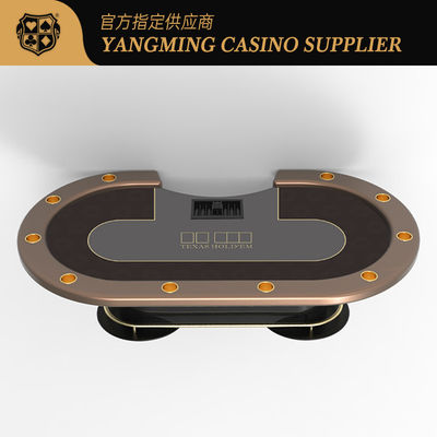 Venta al por mayor personalizada Oval Treadle Texas Hold'Em Mesa de póquer Casino Entretenimiento Juegos Casual Mesas de póquer