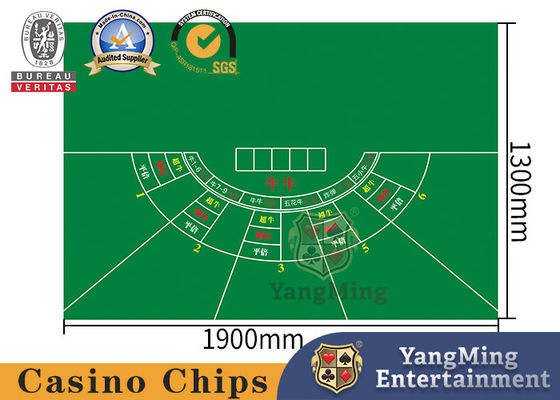 5 pedazos del jugador del bacará del póker del casino del mantel estupendo de la prenda impermeable del Cuatro-color industrial del grado que imprime diseño original