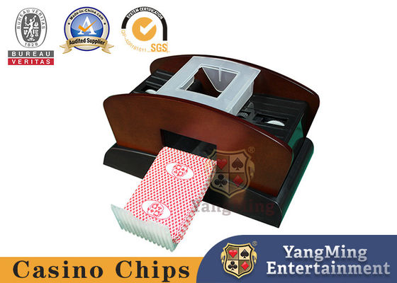 1 - 2 Deck de cartas de póquer de madera mezcladora automática y dobles de uso de cartas de juego zapatos distribuidor