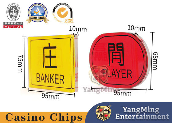 Todo en el botón jugador banquero marcadores de botón para el entretenimiento baccarat juego de póquer mesa apuesta marcador acrílico