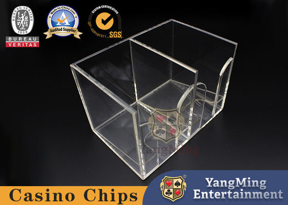 Caja de tarjetas de desecho de solitario de 8 pares de acrílico transparente grueso de alta calidad Fabricantes Diseño y personalización de accesorios de juegos de mesa de póquer