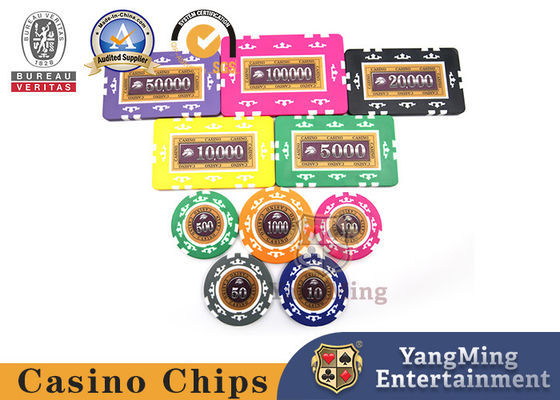 Venta al por mayor de EE.UU. ABS Eight Crown Patch Paper Code Set Juego de entretenimiento de casino fichas de mesa