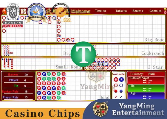 Muestra estándar del límite de la tabla del LCD del casino con sic el sistema de BO para los juegos de póker del juego de la rueda de ruleta