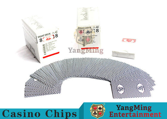 Naipes azules de Papper de la base del casino del negro de gama alta del estándar para los hoteles y el entretenimiento del casino de los clubs