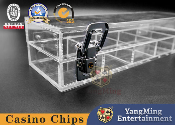 el póker Chips Case 5 de 40m m rema la tabla de juego Chips Holder del flotador de acrílico claro de 100 PCS