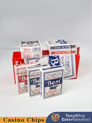 Las mejores cartas de papel de la marca 555 de núcleo azul 100% Papel de Poker Club de cartas de juego de 3,3 mm Thinkness Factory Stock