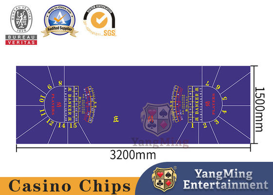 Venta al por mayor de juego de la ayuda de la disposición de la tabla del diseño original y del mantel por encargo del póker del bacará del Shalf-círculo de 15 jugadores