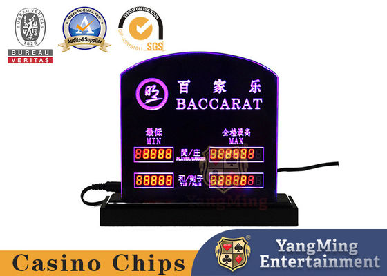 Los juegos de tabla del bacará dedicaron la tabla electrónica Bet Limit Customized Logo del póker del casino de la muestra del límite de la tabla del LED