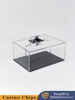 Nuevo diseño transparente acrílico de bloqueo portátil caja de chip Texas Club juego de póquer caja de chip de escritorio