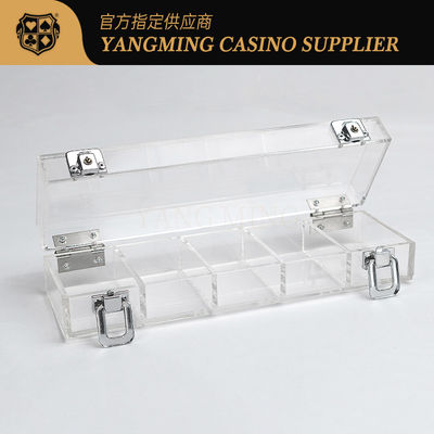 Acrílico 100 PCS 50mm Transparente Poker Chip Tray Baccarat Texas Hold'em Juego de mesa