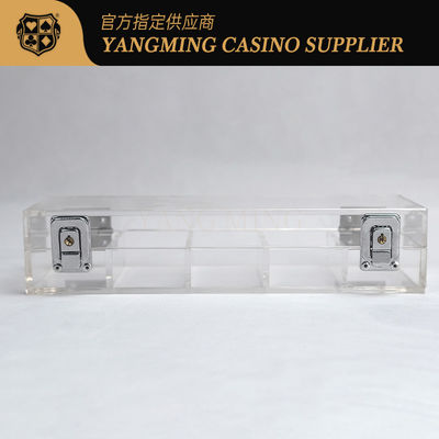 Venta al por mayor 100 Yards 50mm Casino Poker Chip Tray Bloqueo Acrílico Chip Tray Para Casino Juego Casual Poker Chip Tray