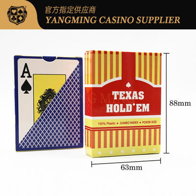 Lanzamiento de un nuevo producto Texas Hold'em Tarjeta de póquer de plástico impermeable Poker helado Rojo y azul juego de puente