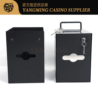 Se vende directamente Baccarat Texas Hold'em Casino Poker Caja de monedas de hierro de metal con cerradura
