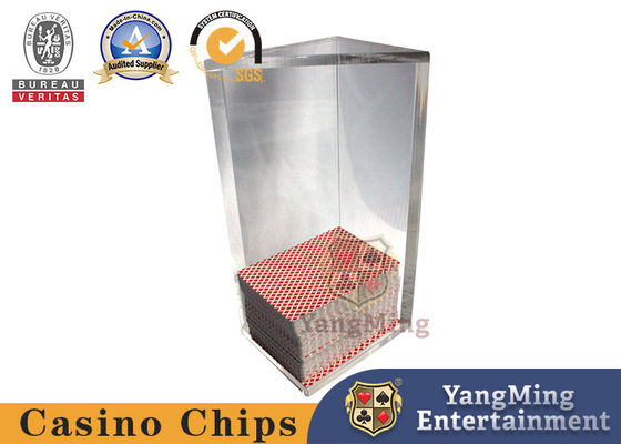 Juego VIP Club Triángulo Acrílico Personalizado Discard Holder Poker Tabla Dealer Juego de cartas Scrap Stand Cargador de tarjetas de plástico transparente completo