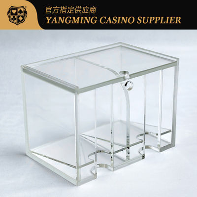 Baccarat 8 pares caja de cartas desechada acrílica transparente de dos cuadrículas caja de cartas