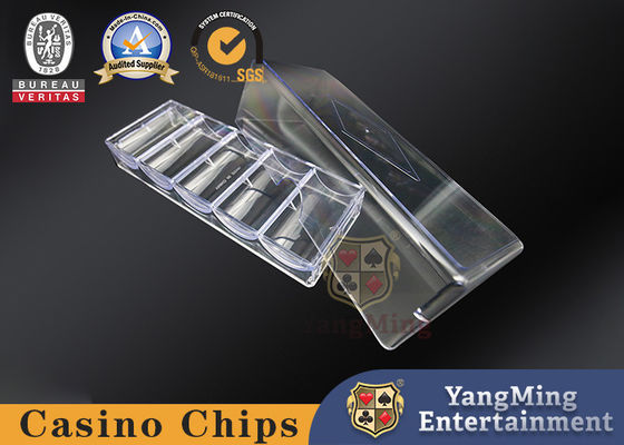 Mesa de apuestas de póquer Texas Hold'em Negro Color Fichas de plástico de casino bandeja Suministro de casino 8 filas