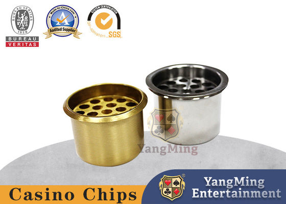 Cenicero de acero inoxidable de los soportes de vaso de la bebida del oro de los accesorios del juego del casino del tenedor del agua o de la tabla de plata del póker