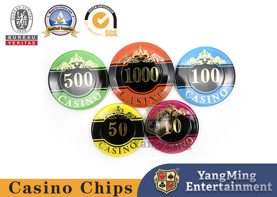 760 piezas de alta calidad de cristal de acrílico fichas de juego Texas Hold'em estampado en caliente fichas de plástico púrpura anti-falsificación fichas de moneda fábrica de lugar