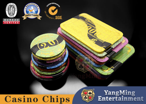 Fichas de póquer de dos capas con código de estampado de dragón y fénix acrílico para clubes de casino y juegos casuales