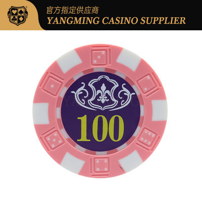 Imitación de nosotros ABS juego de dados Chips conjuntos Baccarat Casino Entretenimiento Casual juego de póquer Chip