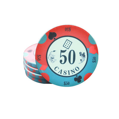 Logotipo personalizado Texas Hold'em Anti-falsificación de arcilla Tarjetas de póquer fichas de cerámica Casino Texas Ajedrez Sala de Mahjong