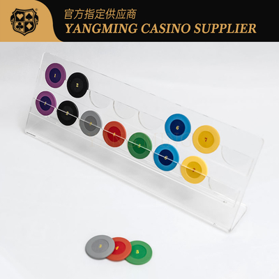 Estuche personalizado para coleccionista de fichas de póquer horizontal de 2 filas y 16 piezas para juegos de casino