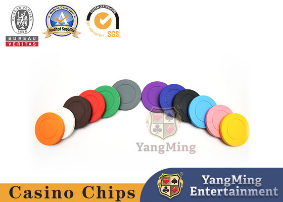 Póker plástico dedicado Chips With Customized Print Logo del color sólido de la ruleta
