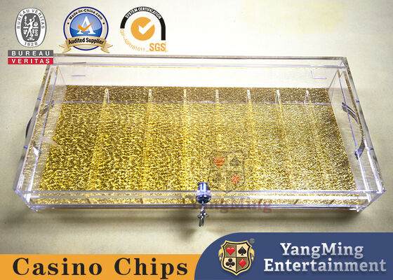 Manija doble de la caja del descenso de la tabla de Chip Tray Acrylic Cash Tips Poker del casino de 9 filas